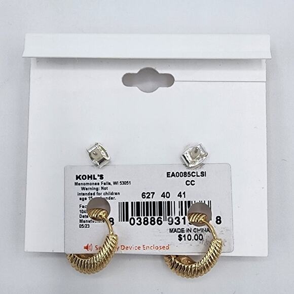 NEW Black Wristlet Zip Pouch, Vintage Floral Oval Tin Box Lauren Conrad Earrings - Picture 10 of 10